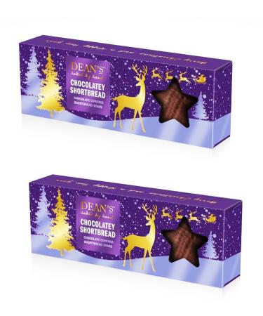 Dean's Festive Light and Crumbly All butter Shortbread Chocolatey Stars (2 x 140g)