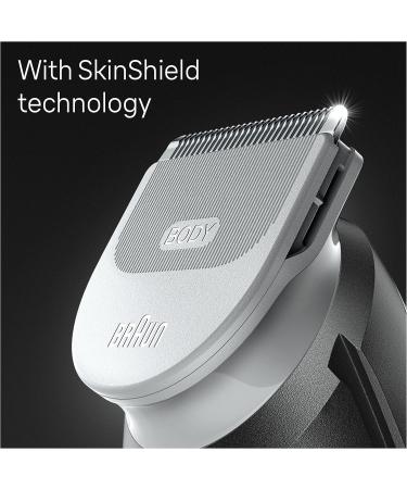 Braun Body Groomer 3 Manscaping Tool For Men With SkinShield Technology Sensitive Comb Wet & Dry 100% Waterproof UK 2 Pin Plug BG3350 Black/Grey - Buy Online on SooperMarket.com