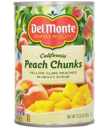 Del Monte Peach Chunks Yellow Peaches in Heavy Syrup, 15.25-Ounce (Pack of 6)