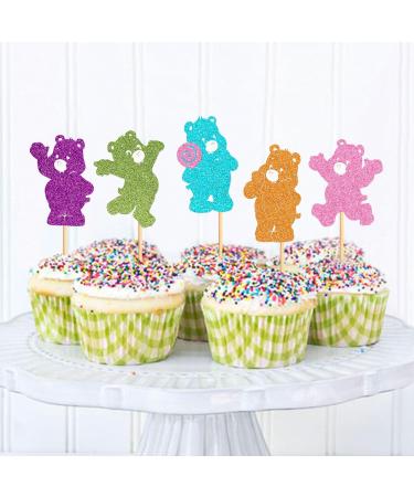 Cyodoos 25pcs bears Cake Toppers Cupcake Decorations bears Birthday Party Supplies Decorations Baby Shower Cake Decorations for Gender Reveal Theme Kids Birthday Party Supplies Color - Buy Online on SooperMarket.com