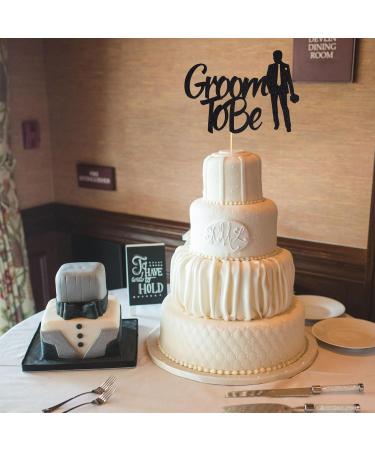 Arthsdite 1Pc Groom to Be Cake Topper Future Mr Engagement Wedding Bachelor Party Decoration Supplies - Black Glitter - Buy Online on SooperMarket.com