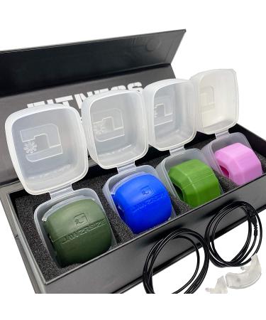 Jawzrsize Athletic Bundle Jaw Enhancer - Reduce Stress & Cravings - Facial Exercise - Pop N Go & Custom Fit - Pink, Blue, Green - Buy Online on SooperMarket.com