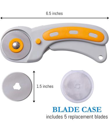 WA Portman 45mm Rotary Cutter Set with Safety Lock and 5 SKS-7 Steel Blades - Sewing Fabric Cutter Wheel Kit - Buy Online on SooperMarket.com