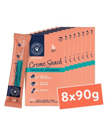 Pets Deli cream snack for cats with tuna and scallops sugar-free and gluten-free 8x90g tuna 90 g (pack of 8)