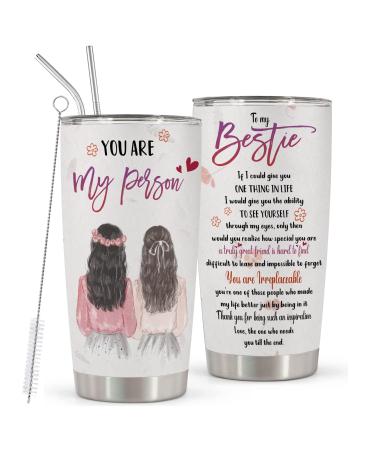 HOMISBES Best Friend Tumblers for Women - Gifts for Best Friends Women Birthday - Friendship Gifts for Women Friends, Friend Gifts, Bestie Gifts - You Are My Person Tumbler Cup 20oz Bestie You Are My Person