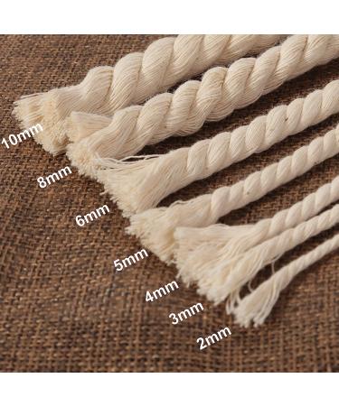 XKDOUS 4mm x 150Yards Natural Cotton Macrame Cord - 3 Strand Twisted Rope for Wall Hanging, Plant Hangers, Crafts & Knitting - Soft Undyed Cotton Rope for Decorative Projects - Buy Online on SooperMarket.com