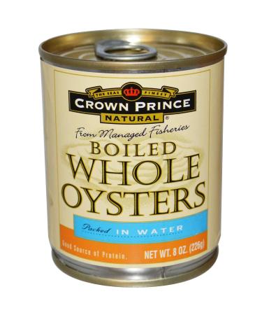 Crown Prince Natural Whole Oysters Packed In Water 8 oz (226 g)