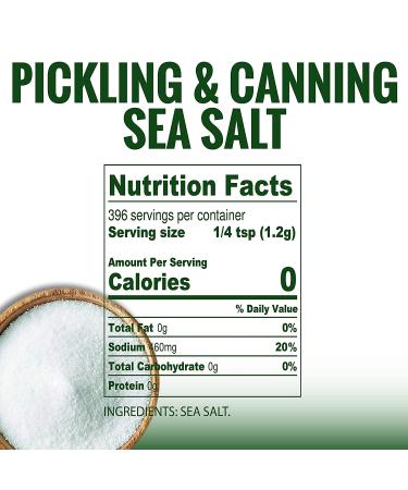 Caravel Gourmet Pickling & Canning Sea Salt - Fine Grain Non-Iodized Salt for Home Curing - Gluten Free, No Additives, Kosher - 1lb Pouch - Buy Online on SooperMarket.com