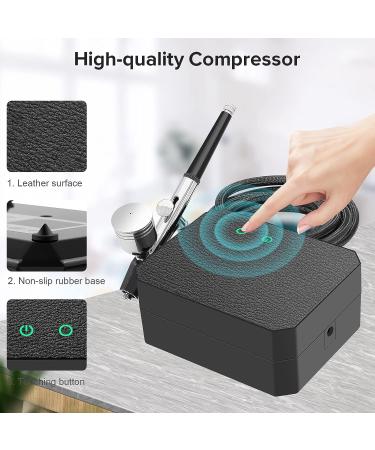 COSVII Upgraded 40 PSI Airbrush Kit with Compressor, Dual Action Gun Set for Art, Makeup, Cake Decorating - Black - Buy Online on SooperMarket.com