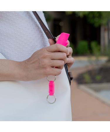 SABRE RED Pink Pepper Spray Keychain for Women - Maximum Police Strength, Quick Release, Finger Grip, 10-Foot Range, 25 Bursts - Help Fight Breast Cancer - Buy Online on SooperMarket.com