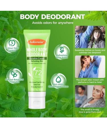 Whole Body Deodorant for Women Luxsea Aluminum Free Deodorant Lotion for Men Armpit Deodorant Cream for 72 Hour Odor Control Refreshing Mint Deodorant Antiperspirant Clear Gel Baking Soda Free - Buy Online on SooperMarket.com