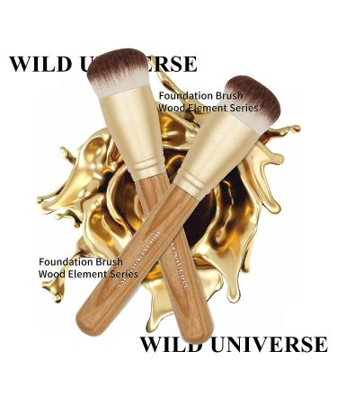 Wild Universe Flat Top Kabuki Foundation Brush - Professional Setting Makeup Brush for Liquid & Cream - Soft Dense Synthetic Bristles for Blending & Buffing - Buy Online on SooperMarket.com