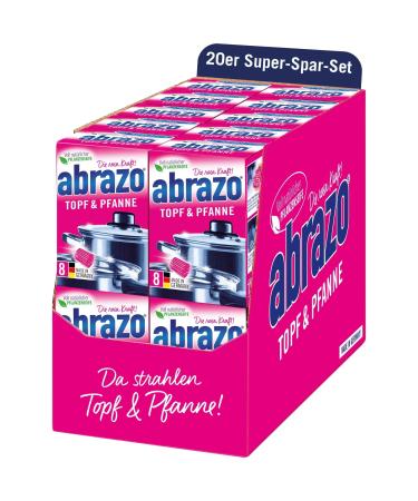 Abrazo pot & pan |160 cleaning pillow 20x8 pieces for pots & kitchen flush with vegan plant soap kitchen sponge cleaning sponge 20 packs of 8 pieces.