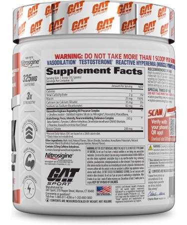 GAT Sport Nitraflex Advanced Pre-Workout Powder - Blood Orange | Boosts Strength, Energy & Performance | Creatine-Free | 30 Servings - Buy Online on SooperMarket.com
