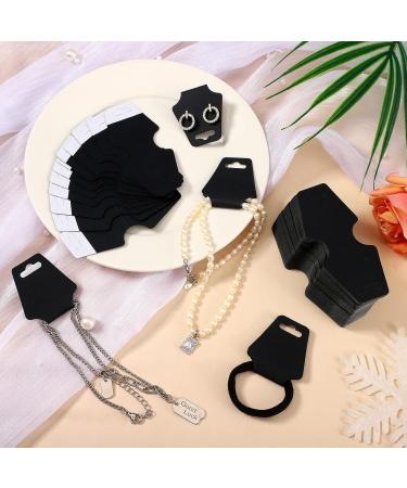 Eersida 500 Pcs Kraft Necklace Display Cards - Adhesive Jewelry Packaging for Choker, Earring, Hairband - Black Bracelet Holder for Small Business Supplies - Buy Online on SooperMarket.com
