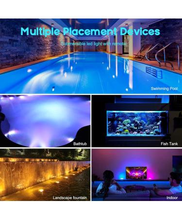 Buy Aled Light Underwater LED RGB Lights - 4 Waterproof Multi-Color Pond Lights with Remote Control & Suction Cups for Fish Tank & Vase Decoration - Buy Online on SooperMarket.com