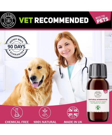 C&G Pets | Natural Worm Wood | Natural Solution For Intestinal Health No Nasty Chemicals | Powerful Colon Cleanse For Dogs Cats Poultry Birds Ferrets Rabbits & Pets - Buy Online on SooperMarket.com