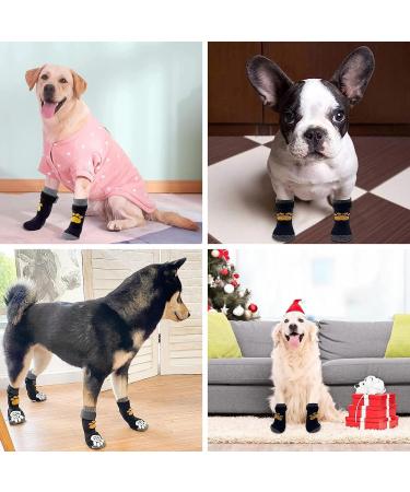 2 Pairs Anti Slip Dog Socks Paws Stop Licking Dog Cat Paw Protectors with Waterproof Rubber Bottom and Adjustable Straps Dog Claw Socks for Puppy Dog Indoor Outdoor Hardwood Floor Walking (M) - Buy Online on SooperMarket.com