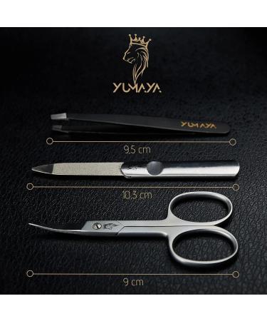 Yumaya Profi Nagelset 3 - Stainless Steel Nail Scissors Files & Tweezers | Compact Manicure Set for Men & Women | Rust-Free Nail Care Kit - Buy Online on SooperMarket.com