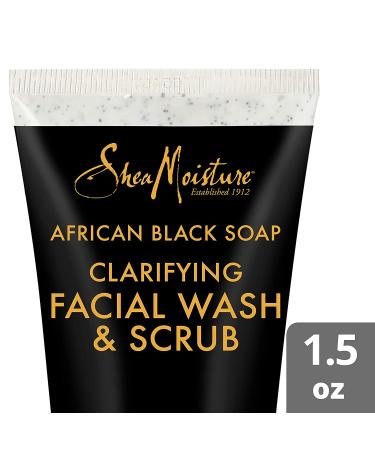 SheaMoisture African Black Soap Facial Wash & Scrub 1.5 oz â€“ Deep Cleansing & Clarifying - Buy Online on SooperMarket.com