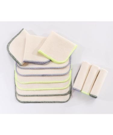 Organic Cotton Flannel Hubs - 15 Pack Baby Washcloths | Eco-Friendly Multi-Way Replacement for Wet Wipes - 21x21 cm Washable Mini Towels - Buy Online on SooperMarket.com