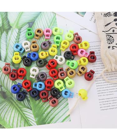 WYBG 50 Pcs Plastic Spring Loaded Elastic Drawstring Rope Lanyard Adjuster Cords Lock End - Adjustable Single Hole Toggle Stoppers - Round Ball Shape Fastener Buttons Slider - Assorted Colors - Buy Online on SooperMarket.com