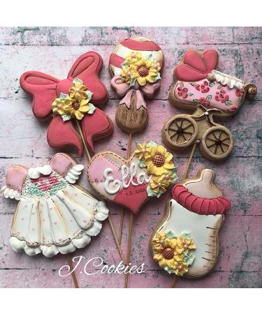 LILIAO Baby Shower Cookie Cutter Set - 10 Pcs Stainless Steel - Footprint, Dress, Carriage, Pacifier, Duck, Elephant, Bottle, Rattle, Ribbon Baby Biscuit Cutters - Buy Online on SooperMarket.com