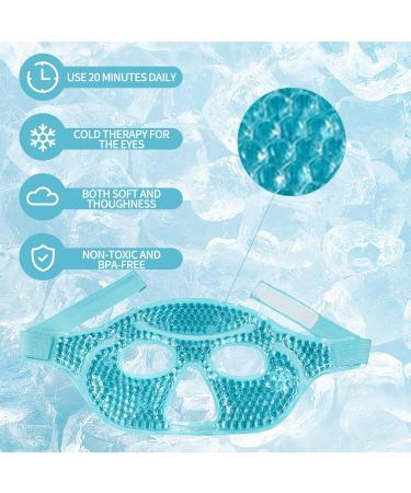 Cooling Eye Mask Gel Cold Eye Mask Reusable Hot Cold Therapy Gel Eye Mask Hot Cold Therapy Gel Eye Mask for Migraine Headache Dark Circles Dry/Swollen Eyes Sinus Pain (blue) - Buy Online on SooperMarket.com
