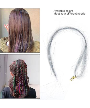 Hair Tinsel Strands Kit Colorful Glitter Bling Sparkly Hair Extension Shiny Hair Extension Tinsels Party Highlights Glitter Hairpieces Hair Accessories for Women Girls Party Cosplay(Silver) - Buy Online on SooperMarket.com