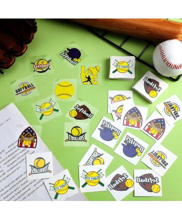 144 Pcs Softball Temporary Tattoos - Baseball Accessories for Kids - Waterproof Players Stickers - Ball Themed Birthday Party Decorations - Buy Online on SooperMarket.com