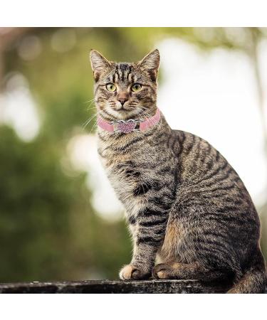 Shop Cobee Bling Heart Cat Neck Band - Adjustable Rhinestone Pet Collar with Bell for Small Cats & Dogs - Pink/Black - Buy Online on SooperMarket.com