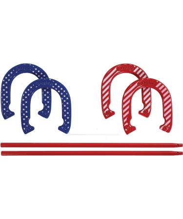 Franklin Sports Horseshoes Set - Metal Horseshoe Game Set for Adults + Kids - Official Weight Steel Horseshoes - Beach + Lawn Horseshoes - American Series
