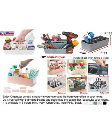 Enjoy Organizer -Large Portable Caddy  DIY Dividers  8 Compartments  Office Supplies Organizer  Simple  Portable Basket with Handle Storage Organizer Modern Endless Multi Use -Made in USA Mint - Buy Online on SooperMarket.com