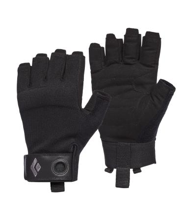 Black Diamond Crag Half-Finger Rock Climbing Gloves for Belaying Black Large