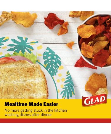 Glad Disposable Palm Leaf Design 8.5 Inch Paper Plates - 50 Count Pack - Buy Online on SooperMarket.com