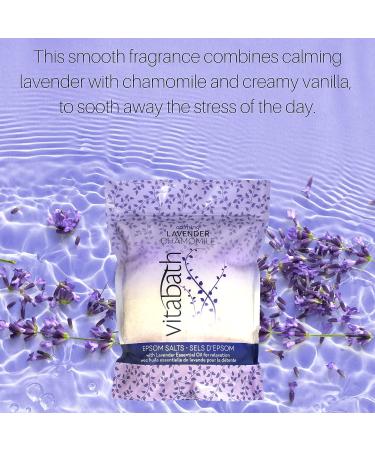 Vitabath Lavender Chamomile Epsom Salts - 36 oz - Relaxing Detox Aromatherapy for Muscle Soreness Relief - Nourishing Skincare for Women & Men - Cruelty-Free - Buy Online on SooperMarket.com