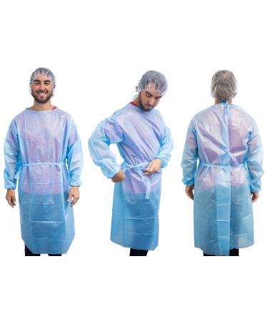 MOXE Level 2 Disposable PPE Isolation Gowns - Fluid Resistant, Lightweight, Full Coverage Aprons - 20 Pack - Buy Online on SooperMarket.com