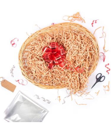 DIY Wicker Gift Hamper Kit - Oval Basket for Christmas, Weddings, Baby Showers - Natural - Buy Online on SooperMarket.com