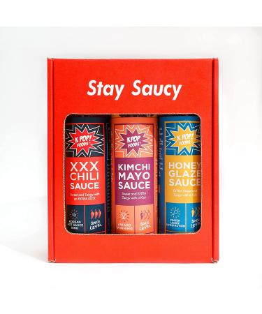 KPOP Foods K-TOWN Korean BBQ Sauce Set - Kimchi Spicy Mayo, XXX BBQ Hot Sauce, Honey Glaze Wing Sauce with Real Gochujang Chili Paste - Buy Online on SooperMarket.com