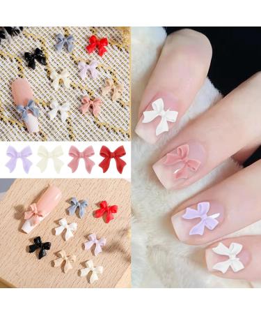 240Pcs Bow Nail Charms Colorful Bowknot Nail Art Decorations Cute 3D Bow Nail Accessories Resin Flatback Nail Charms for Nail Art Design DIY Crafts - Buy Online on SooperMarket.com