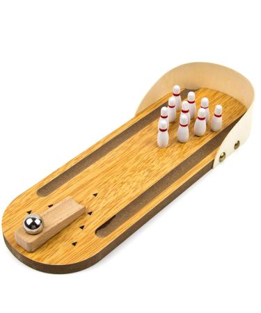 Toysery Mini Bowling Set,Wooden Tabletop Bowling Game Desk Toys Desktop Bowling Home Bowling