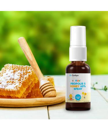 Dr Corbyn Kids' Propolis & Honey 60% Spray 15ml - Natural Sore Throat Comfort | Alcohol-Free & UK Made - Buy Online on SooperMarket.com