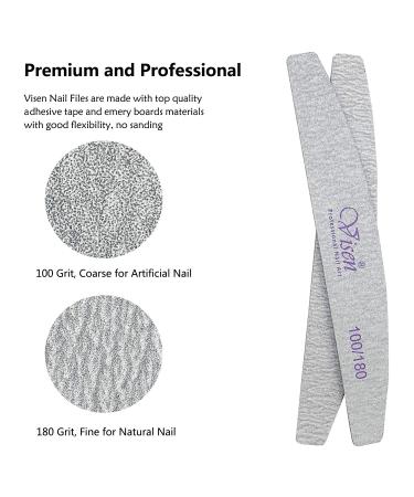 25 Pcs Washable Double Sided Nail Files | 100/180 Grits Emery Boards for Acrylic, Gel Nails | Professional Nail Styling Tools for Home and Salon - Buy Online on SooperMarket.com