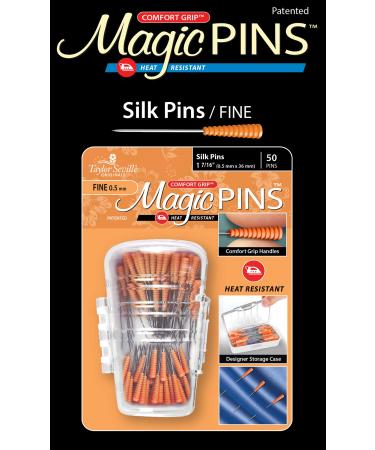 Taylor Seville Originals Comfort Grip Silk Fine Magic Pins-Sewing and Quilting Supplies and Notions-Sewing Notions-50 Count