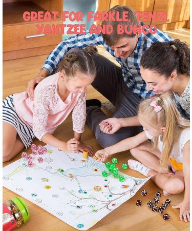 JoyCat 100 16mm 6 Sided Dice Set - Standard Game Dice for Kids and Classroom - 10 Translucent Colors with Storage Bucket - Buy Online on SooperMarket.com