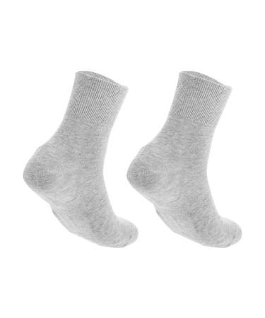 Lurrose moisturizing men's socks cotton gel socks foot repair socks anti-crack socks foot care treatment for dry cracked rough skin on feet light gray 2 pieces of light gray