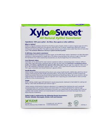 Xlear XyloSweet Non-GMO Xylitol Sweetener - Natural Sugar Substitute Granules (100 Packets) - Buy Online on SooperMarket.com