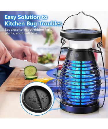 KOOSA Solar Bug Zapper - Cordless & Waterproof Mosquito Zapper with 4200V UV Light - 3-in-1 Fly Zapper for Outdoor Use - Effective Up to 2100 Sq Ft - Buy Online on SooperMarket.com
