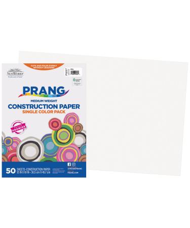 Prang (Formerly SunWorks) Construction Paper  White  12 x 18  50 Sheets
