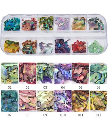 NICENEEDED 12 Colors Abalone Seashell Nail Art Flakes - Style 2 - Buy Online on SooperMarket.com